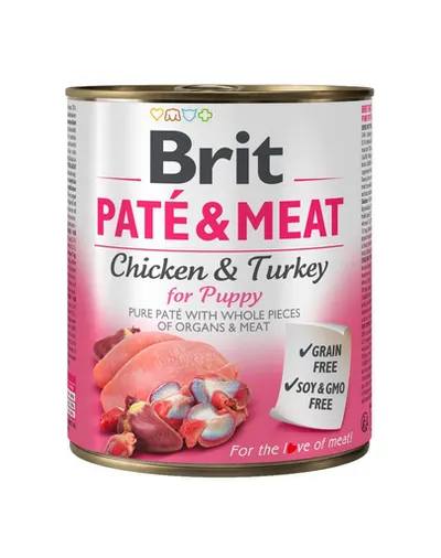 BRIT Pate&Meat puppy 800 g Hrana umeda pentru catei, pateu cu pasare