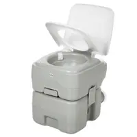 HOMCOM Toaletă de camping toaletă portabilă capacitate max. 147 kg 20L pentru camping drumeții călătorii pescuit 41,5 x 36,5 x 42 cm Gri | Aosom Romania