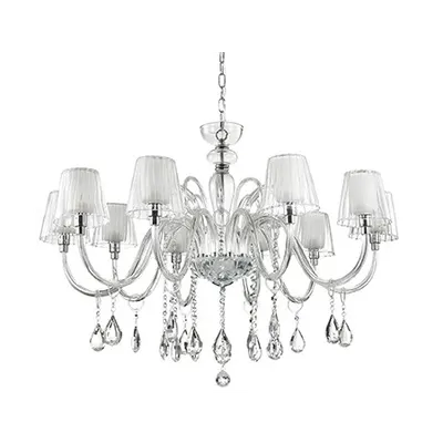 candelabru Terry, 10 becuri, dulie E14, D:1000 mm, H:700/1300 mm, Transparent