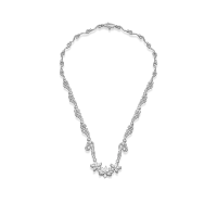 Colier din aur alb cu diamante marquise si rotunde de 4.26ct