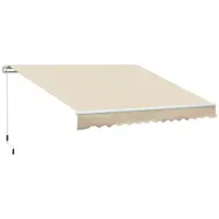 Outsunny Copertină pentru Exterior, Copertină Rulantă pentru Uși și Ferestre cu Deschidere cu Manivelă, 360x250 cm, Cremă | Aosom Romania