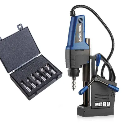 Pachet masina de gaurit cu baza magnetica EVO42MAG + set carote