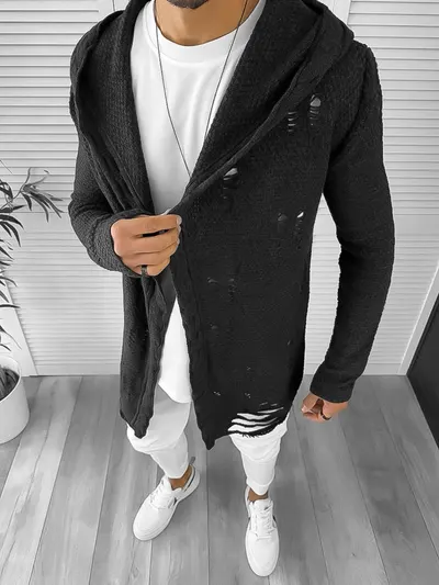 Cardigan barbati gri inchis slim fit ZR T3559 k22-3.4