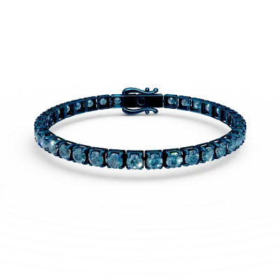 Bratara tennis din aur albastru cu diamante albastre de 5.9ct