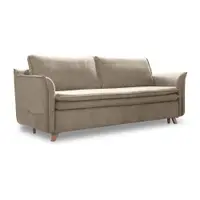 Canapea bej extensibilă cu tapițerie din catifea 225 cm Charming Charlie – Miuform