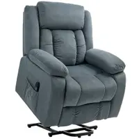 HOMCOM Fotoliu cu funcție de ridicare și tapițerie moale, fotoliu recliner cu telecomandă și buzunare laterale, gri | Aosom Romania