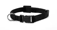 Zgarda reglabila din nylon, neagra, confortabila, 40-53 cm x 2 cm