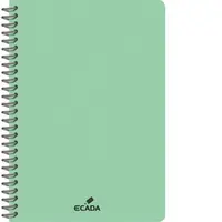 Caiet A4 80 file romana, spira, coperta plastic, ECADA, culoare verde
