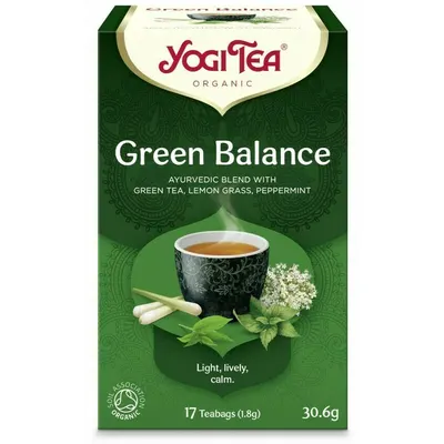 Ceai echilibru verde, bio, 17 pliculete, 30,6g, YogiTea
