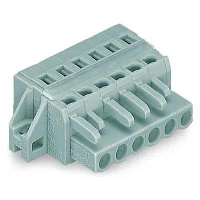 1-conductor female plug; clamping collar; 2.5 mm²; Pin spacing 5 mm; 19-pole; 2,50 mm²; gray
