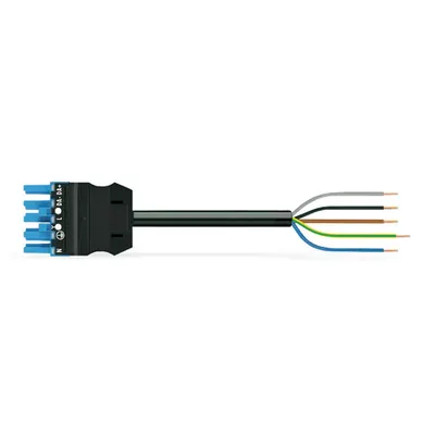 pre-assembled connecting cable; Eca; Socket/open-ended; 5-pole; Cod. I; H05Z1Z1-F 5G 2.5 mm²; 3 m; 2,50 mm²; blue