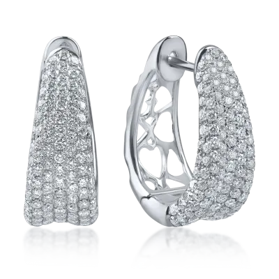 Cercei din aur alb cu diamante microsetting de 2.2ct