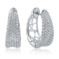 Cercei din aur alb cu diamante microsetting de 2.2ct