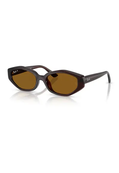 Ochelari de soare unisex cu logo - Maro inchis