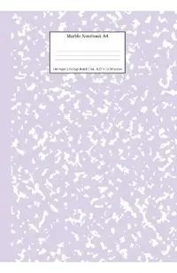 Marble Notebook A4: Lilac Purple College Ruled Journal