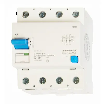 Intreruptor diferential 125A, 4-poli, 300mA, tip A (puls)