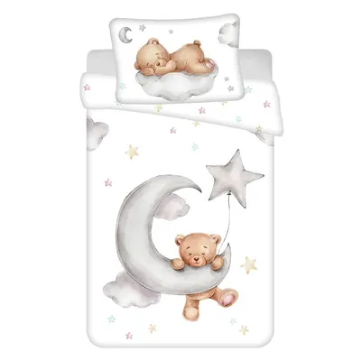 Lenjerie de pat pentru copii din bumbac pentru pătuț 100x135 cm Teddy "Moon" – Jerry Fabrics