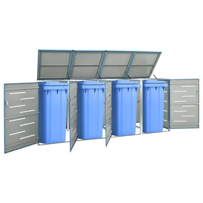 Gossi magazie pentru patru pubele 276,5x77,5x112,5 cm otel inoxidabil