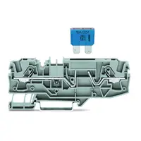 2-conductor fuse terminal block; for automotive blade-style fuses; with test option; without blown fuse indication; 6 mm²; Push-in CAGE CLAMP®; 6,00 mm²; gray