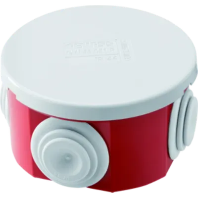 Doza aparenta cu presetupe - IP44 - dimensiuni interioare 65X35 - WALLS cu presetupe - GWT960‚ºC - GREY RAL 7035 - BOX RED RAL 3000
