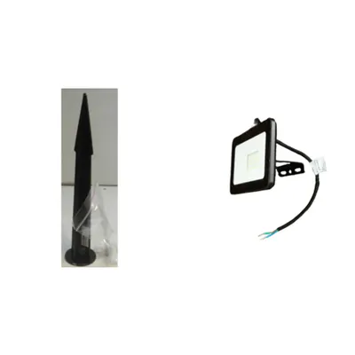 Pachet Brat Montaj Pamant Proiector + Proiector LED 20W Alb Negru Lumina Neutra