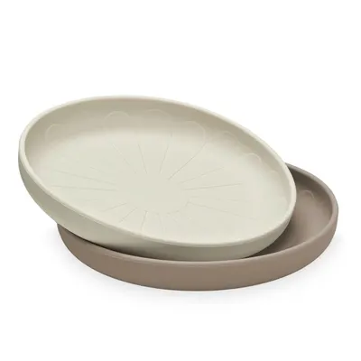 Farfurii pentru copii, bej 2 buc. din silicon ø 18,5 cm Earth – Cam Cam Copenhagen