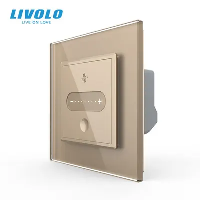 Intrerupator reglare viteza ventilator, Zigbee, cu rama sticla, 2M Auriu