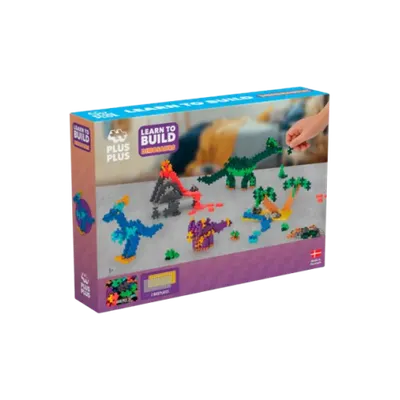 Set constructie Plus-Plus, 600 piese, Invata sa construiesti dinozauri
