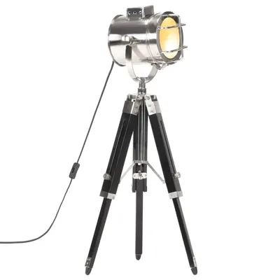 vidaXL Lampă de podea cu trepied, 69 cm, negru, lemn masiv de mango