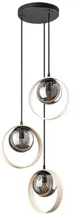Candelabru triplu Rabalux - Peyton 72063, IP20, E14, 3 x 15W, 230V, negru cu fag
