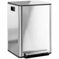HOMCOM Coș de Gunoi cu 2 Secțiuni, cu Pedală și Capac cu Închidere Lentă, Coș de Deșeuri, 41.8x36.7x58 cm, Argintiu | Aosom Romania