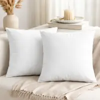 Set de 2 perne 40x40cm decorative sau patut, cu puf siliconizat, alb