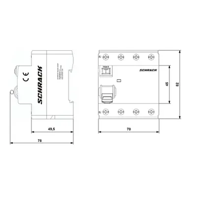 Intreruptor diferential AMPARO (10kA), 63A, 4-poli, 30mA