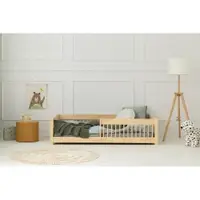 Pat pentru copii în culoare naturală din lemn de pin 140x200 cm Mila CPW – Adeko