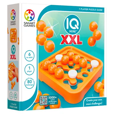 Smart Games - IQ Mini XXL joc de logica cu 80 de provocari 6+ ani editie internationala