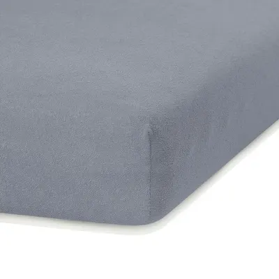 Cearceaf gri din frotir cu elastic 180x200 cm Ruby – Restilo