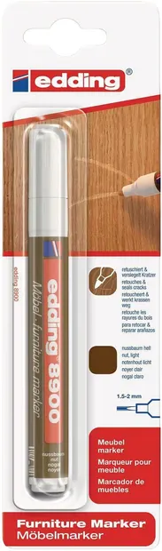 Marker pentru mobilă din lemn Edding 8900 - Nuc închis, 1,5-2,0 mm