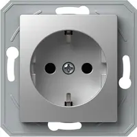 Ekonomik Priza SCHUKO 1P 16A ST IP20 Argint, TEM Modul TEM-VE10ESXO-B
