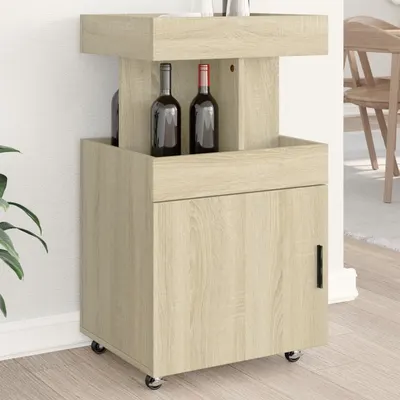 vidaXL Cărucior de bar, stejar sonoma, 50x41x89 cm, lemn prelucrat