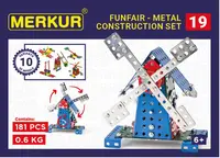 Set de construcție metalic 10 în 1 Merkur - moara, 181 piese