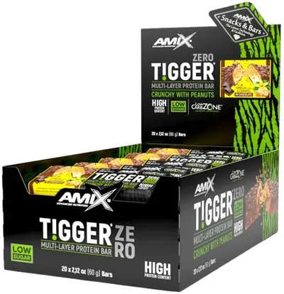 Tigger Zero Bar Box, vanilie și caramel, 20 buc, Amix