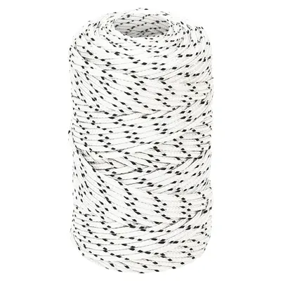 vidaXL Frânghie împletită pentru barcă, alb, 2 mm x 500 m, poliester