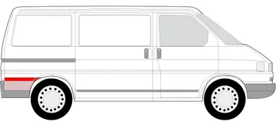 Segment reparatie aripa spate dreapta dupa roata VW TRANSPORTER IV intre 1990-2003