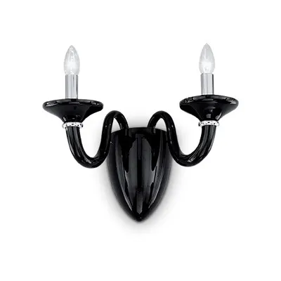 aplica White Lady, 2 becuri, dulie E14, L:370 mm, H:260 mm, Negru