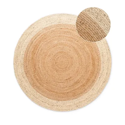 Covor în culoare naturală reversibil, țesut manual rotund din iută ø 120 cm Jutta Gold – Hanse Home