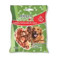 Hrana complementara pentru caini, Perfect Snack, cubulete marmorate de iepure, 80 g