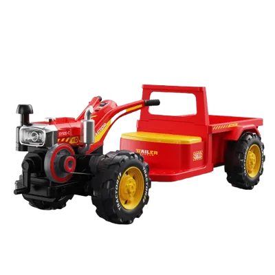 Motocultor electric pentru copii, Kinderauto BJLW1288 70W 12V, telecomanda, rosu