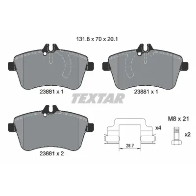 Set placute frana, frana disc TEXTAR 2388101