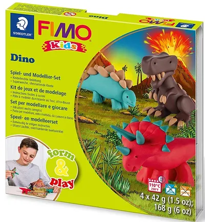 Set de lut Saedtler Fimo Kids - Dino, 4 x 42 g