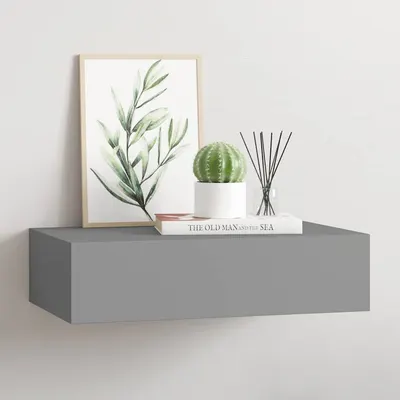 vidaXL Dulap de perete cu sertare, gri, 40x23,5x10 cm, MDF